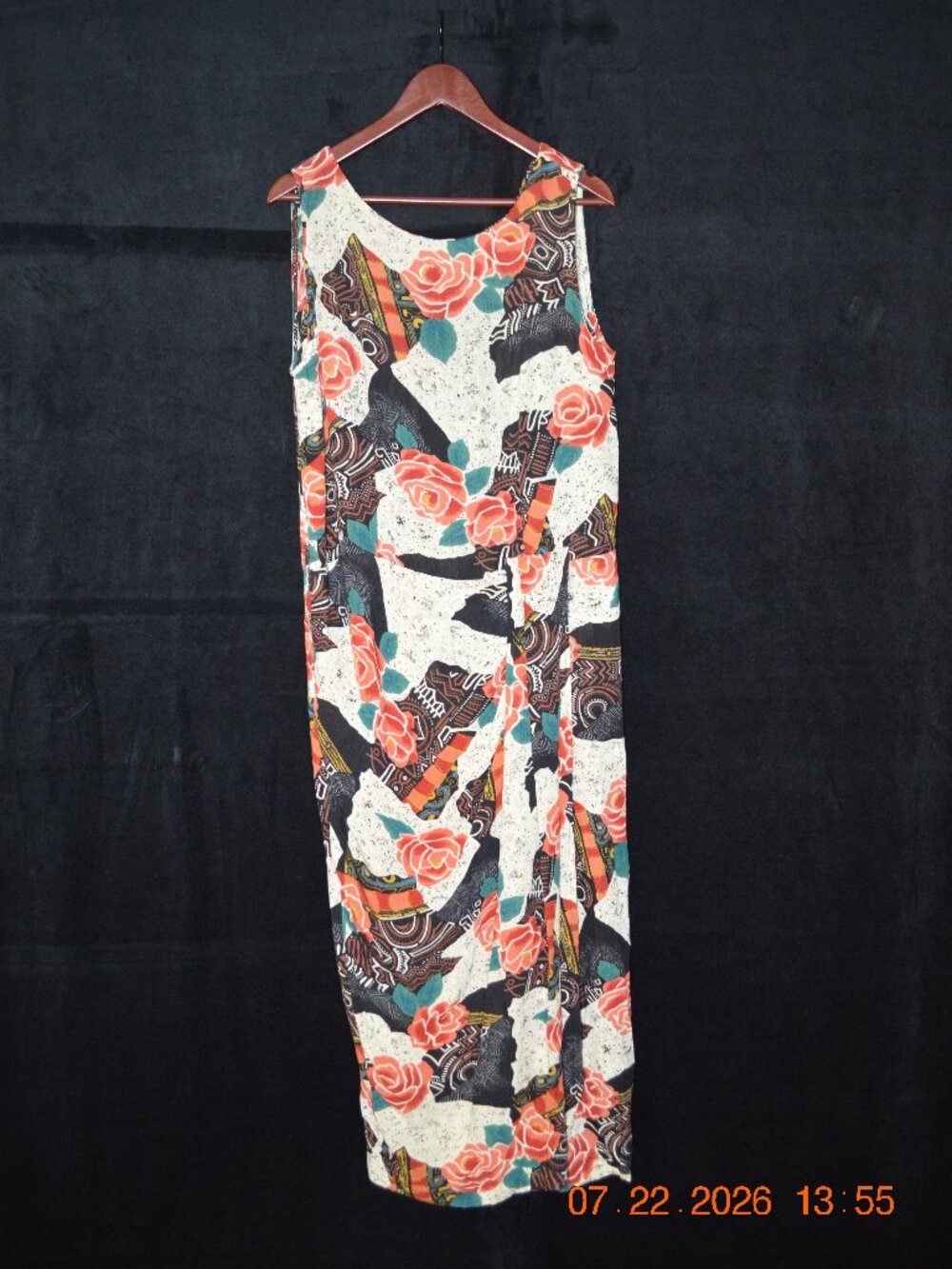 Caroline Wells Collection Women's Size 14 Orange Floral Ruffle Midi Dress